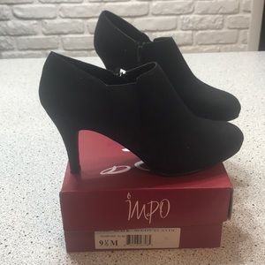 Black suede booties 9.5
